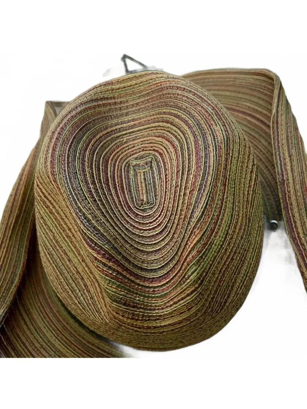 Scala Brown Rolled Brim Western Boho Hat Leather band Rustic Earth Tones Beach